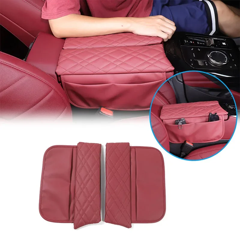 

For BMW 5 Series i5 2024+ leather car styling center console armrest box mat sticker car interior protection accessories 2Pcs