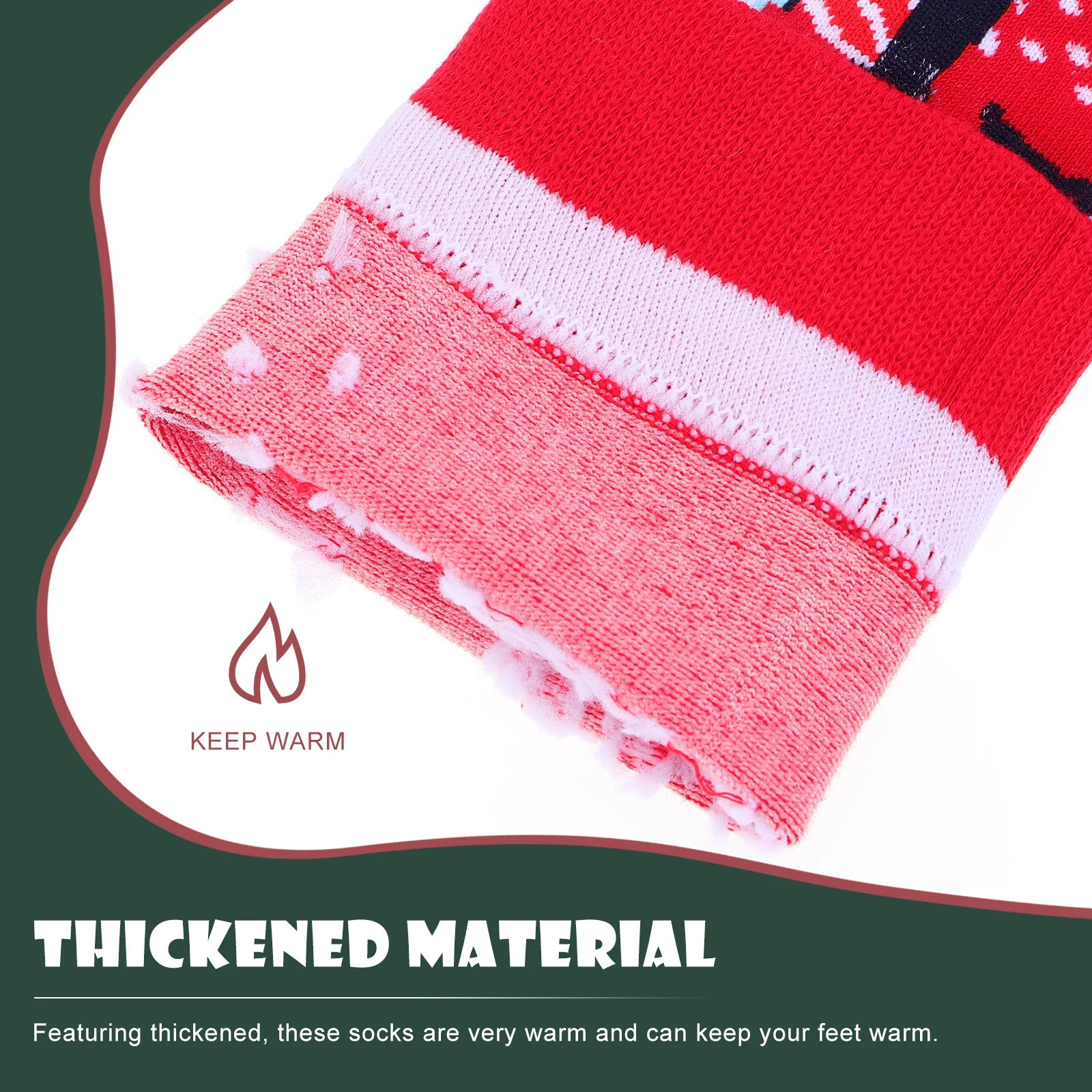 

1Pair Christmas Mid-Calf Cotton Socks Warm Thickened Comfortable Non-Slip Winter Gift For Men Xmas Stocking Decorative Party