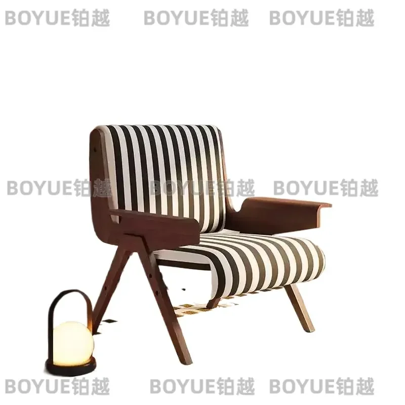 Vintage Bird Nest Chair Solid Wood Frame Cozy Lounge Seat for Living Room Bedroom Retro Single Sofa Armchair Home Decor