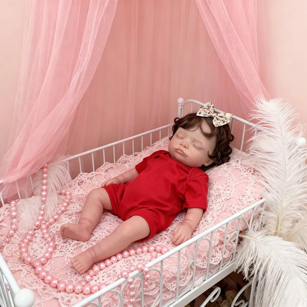45CM Reborn bébé poupée fille Rosalie avec toucher doux réaliste cheveux enracinés à la main et veines de peau 3D réaliste Bebés Reborns