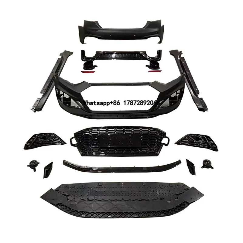 Car A5 S5 Upgrade RS5 Model Front Rear Bumpers Body Kits with Diffuser Grilles for  A5 B9 B9.5 2020 2021 2022  2023 2024