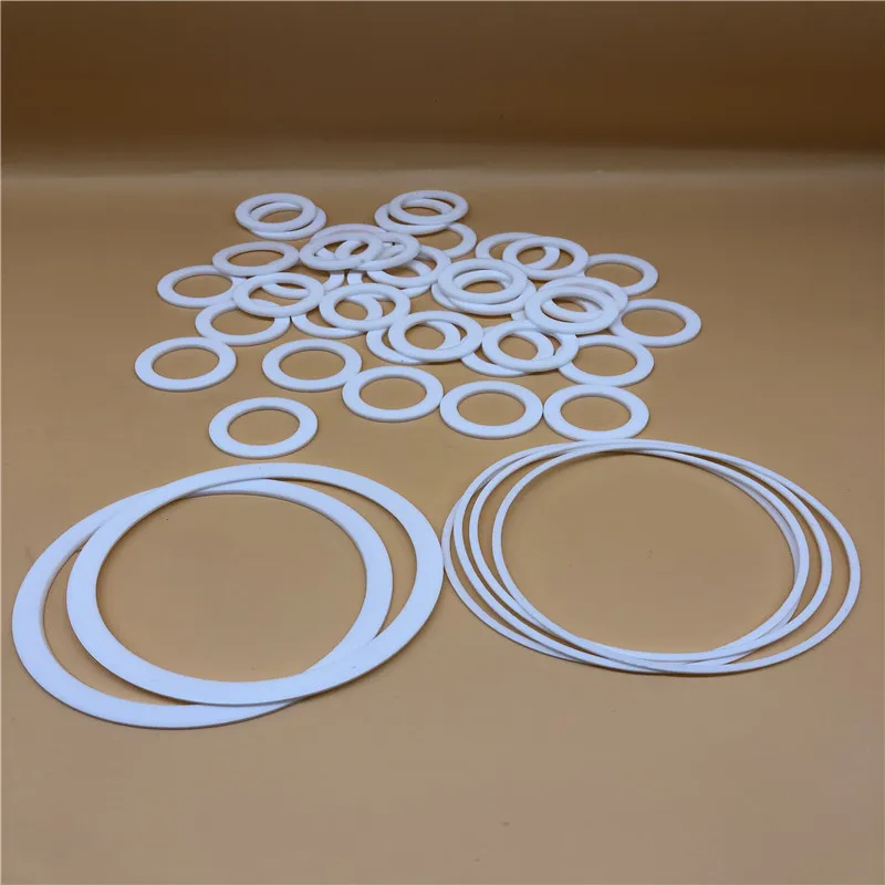 PTFE Flat Spacers,Washers,Shim,100 Pcs,ID 1 to 4.3mm,0.2 to 0.5mm Thick,Chemical Heat Resistant,Low Friction Sealing Gaskets