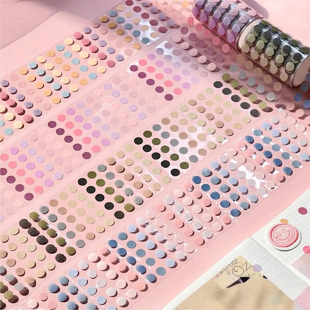 Наклейки васи в горошек, декоративная клейкая лента Васи, малярная лента, сделай сам, наклейка для скрапбукинга, этикетка, японские канцелярские принадлежности, деко-лента