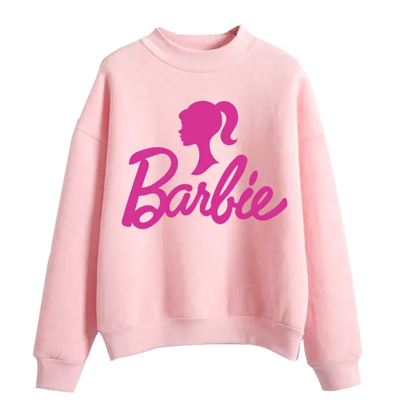 Kawaii Cartoon Anime American Barbie Hooded Pullover Sweatshirt Spring and Autumn Loose Thin Mid-Collar Coat Cute Sweatshirt