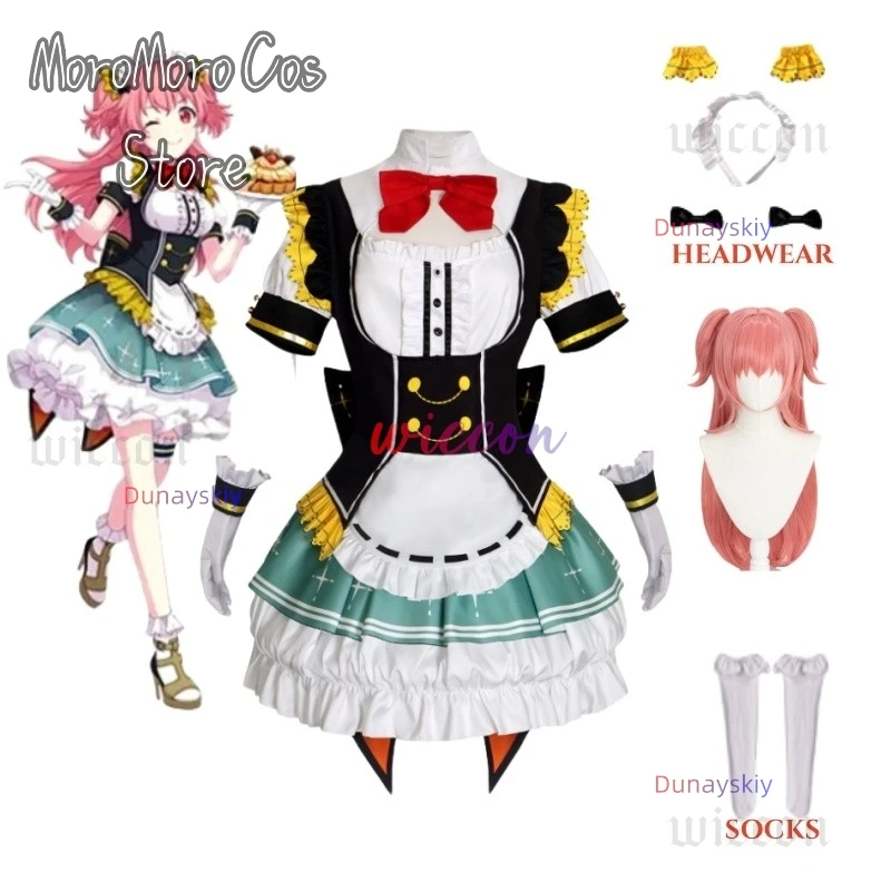 

Аниме PJSK Momoi Airi Косплей Костюм Игра MORE MORE JUMP Косплей Девушка Конфеты Платье Горничной Парик Набор Хэллоуин Вечеринка Наряд для Женщин