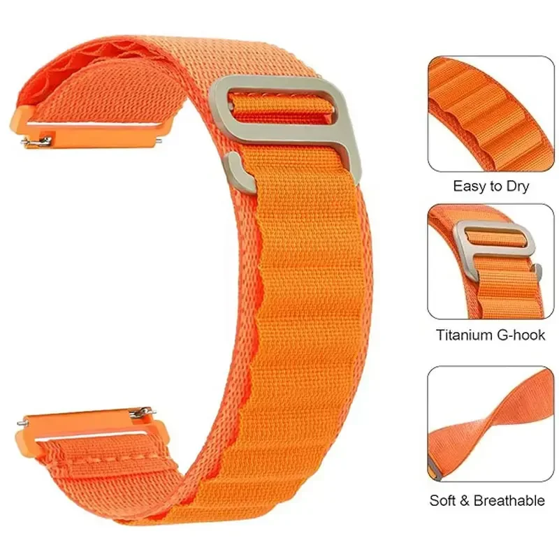 22 mm Nylon-Schlaufenarmband für CMF BY NOTHING Watch 3 Pro für CMF By Nothing Watch Pro 2 Armband Correa elastisches Armband – Detail 3