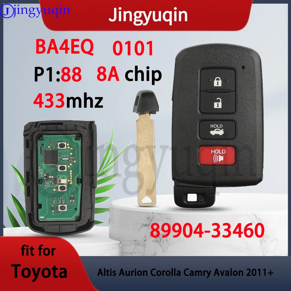 

Умный брелок-ключ jingyuqin BA4EQ P1: 88 ID8A 433 МГц 89904-33460 0101 Keyless Go для Toyota Corolla Camry Altis Aurion Avalon 2011+