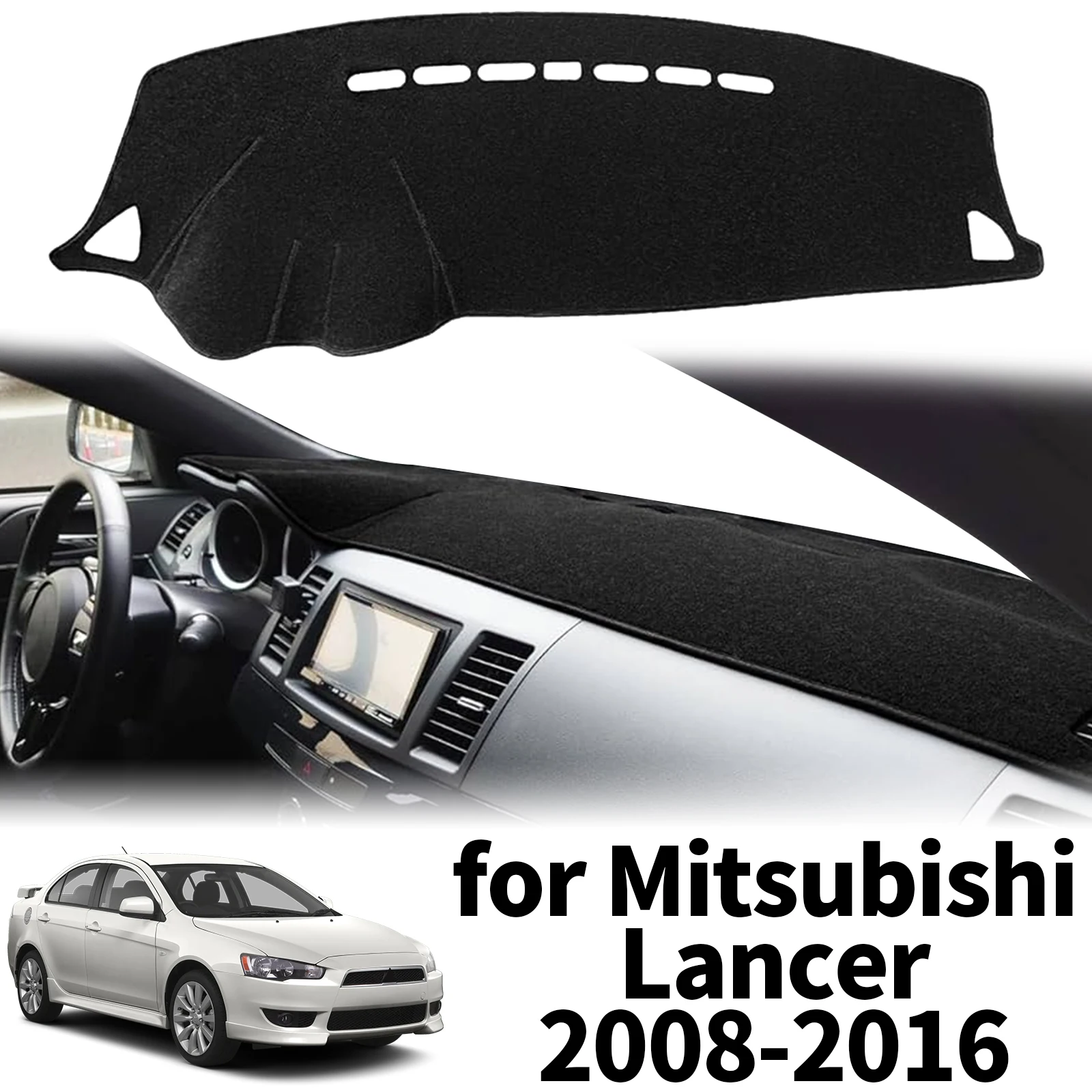 

for 2008-2016 Mitsubishi Lancer Ralliart EVO X Galant Fortis EX Dashmat Dashboard Cover Pad DashMat Sunshade Protective Carpet