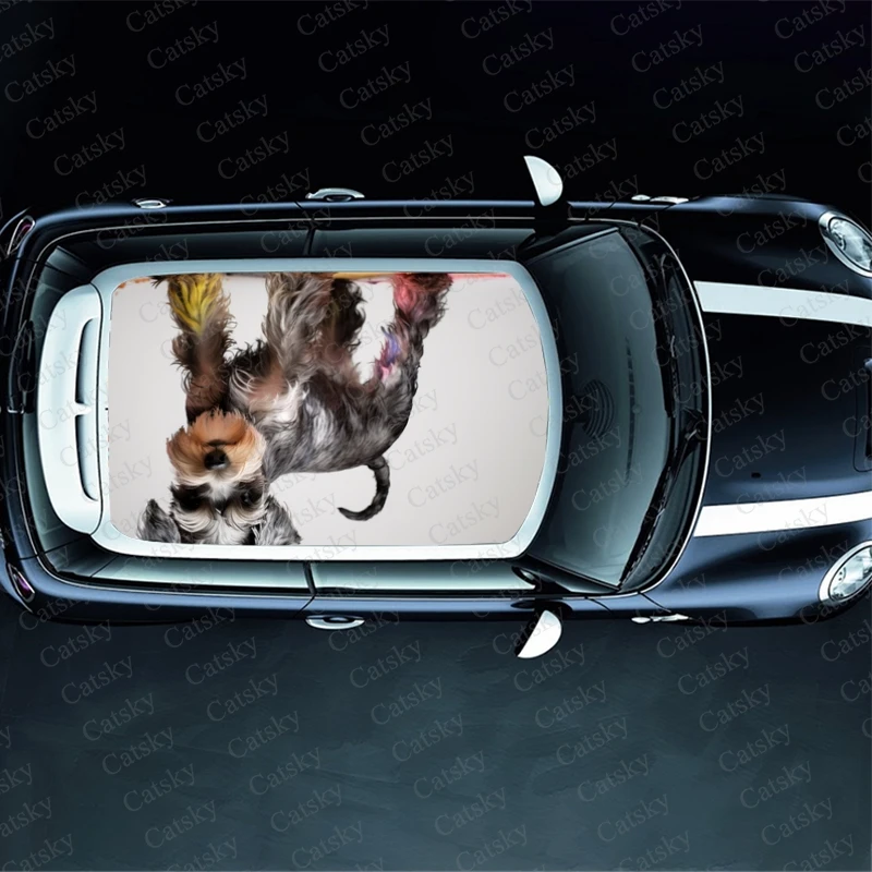 Schnauzer Animal Dog Car roof sticker wrap racing SUV accessories packaging spray paint PVC interior accessories pain car decals