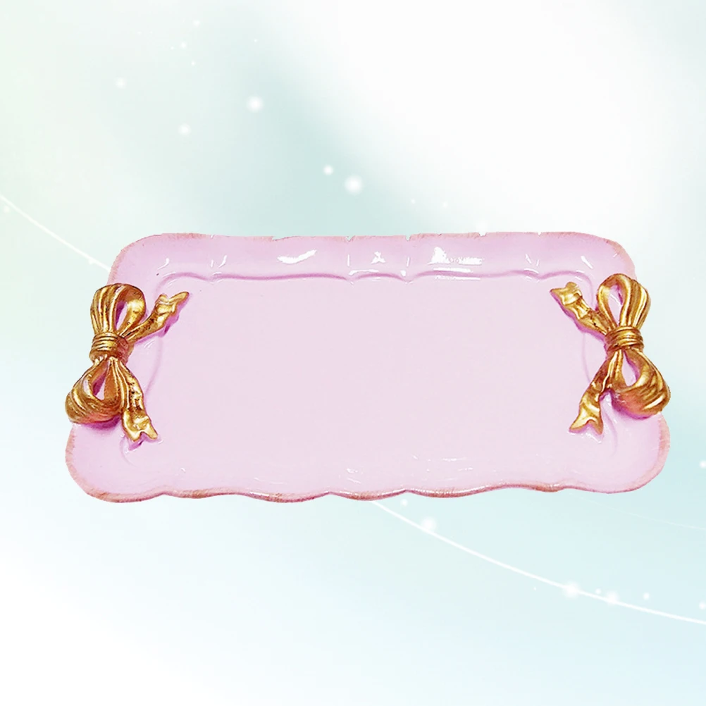 

Dessert Tray Jewelry Dish Display Retro Plate Trinkets Decorative Key Platters Hand Painted Macaron Color Resin Material Eco