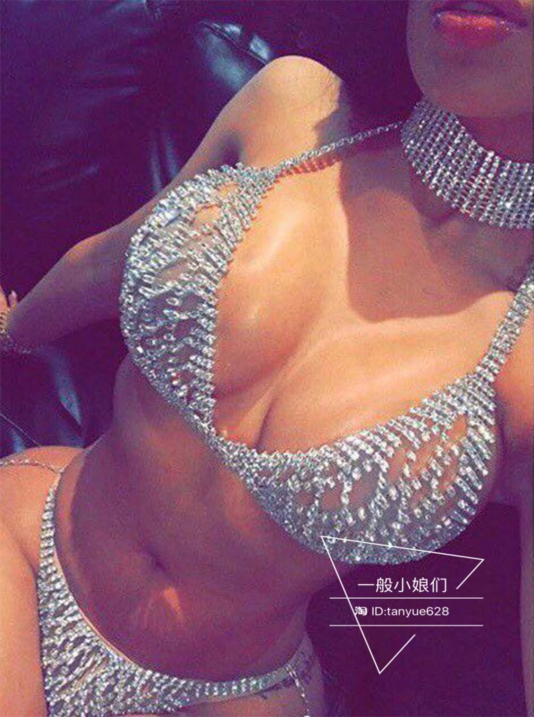 

Customized Oscar Nightclub Bar Hollow Sexy Diamond Underwear Shorts Split Set DJ Female Singer Gogo Performance Dress