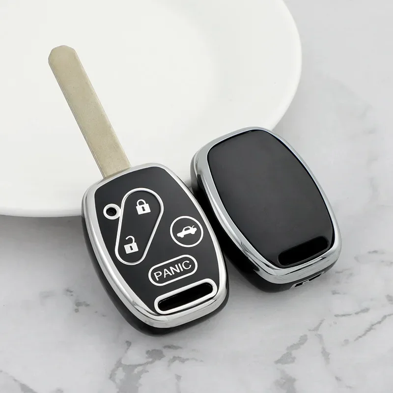 2 3 4 Buttons Silver TPU Car Key Case Cover for Honda Fit CIVIC JAZZ Pilot Accord CR-V Freed Freed Pilot StepWGN Insight