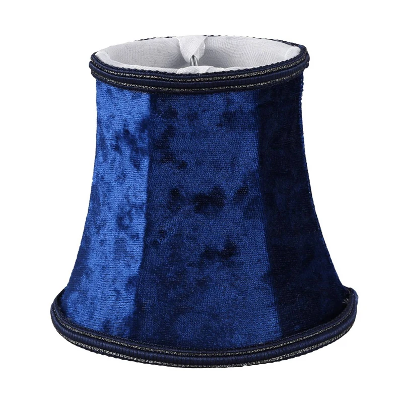 2 Pcs Fabric Clip On Lamp Shade, E14 Handmade Lampshade For Modern European Style Wall Sconce Lamp, Red & Dark Blue