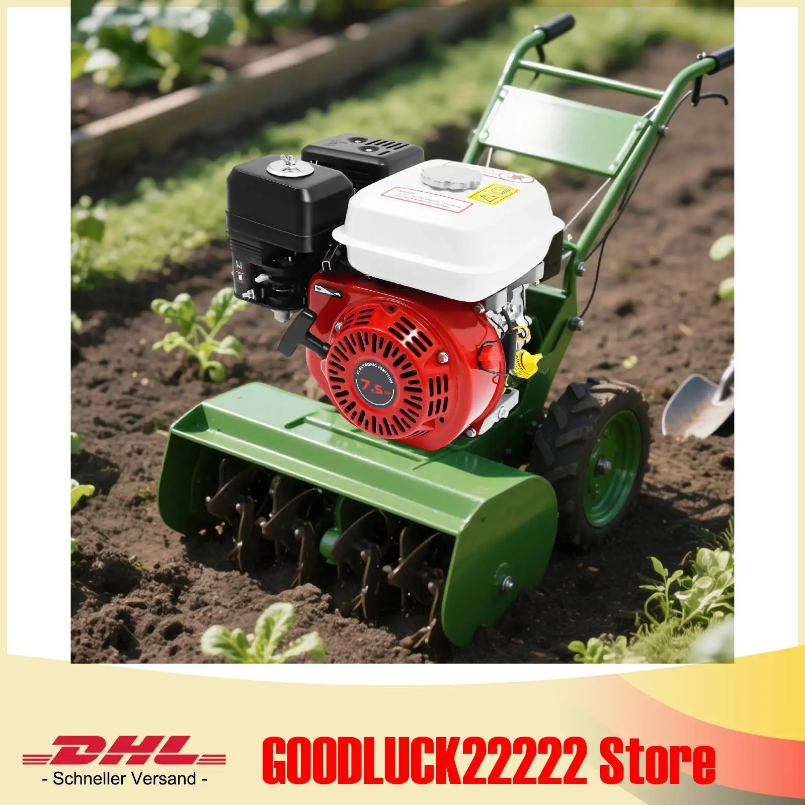 Moteur à essence, moteur à essence rouge 4 temps 7,5 HP, moteur de remplacement à arbre horizontal pour cultivateur de motoculteur, pompe à eau, outil de jardin