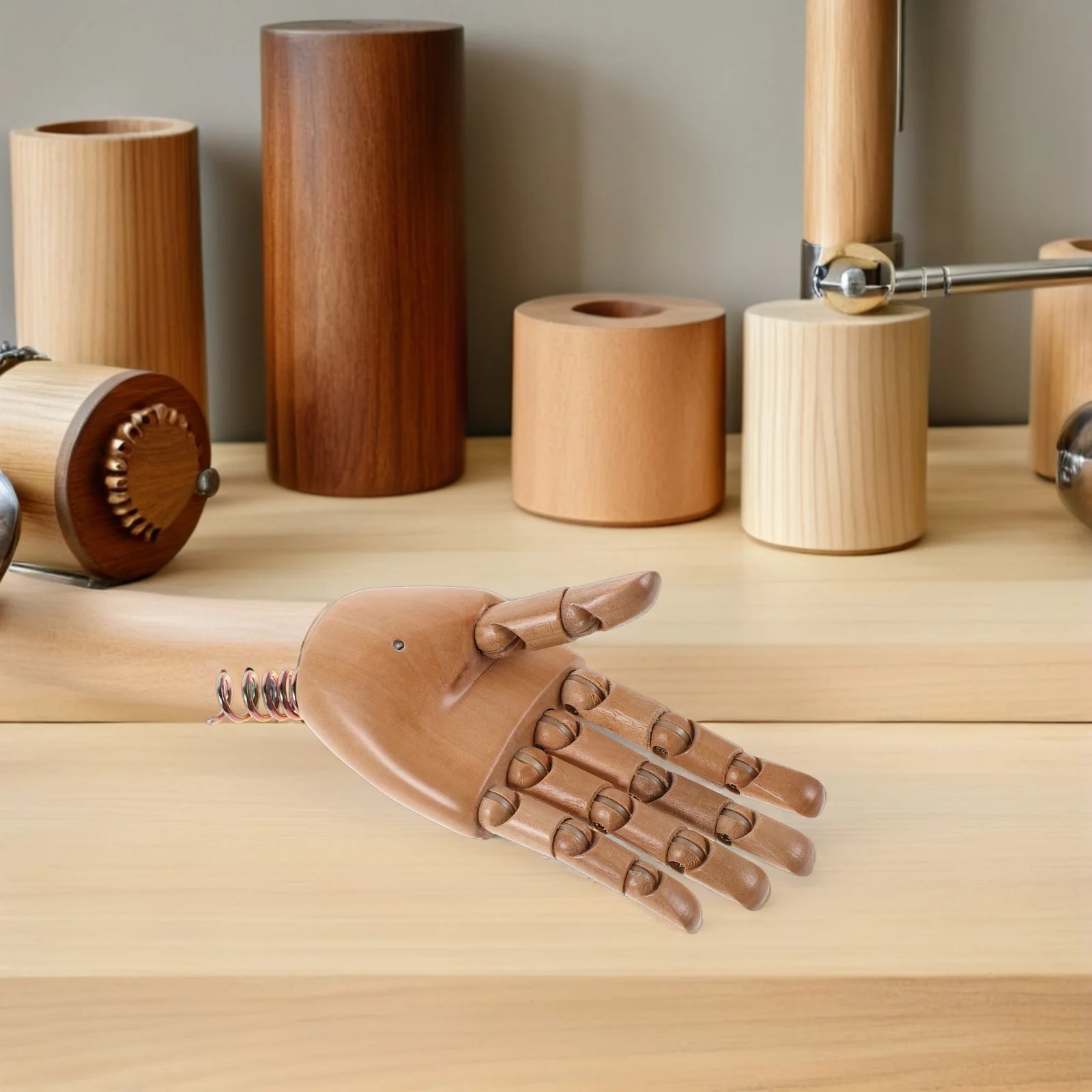 

Child Model Bionic Hand Solid Wood Articulated Flexible Joint Moveable Fingers Lifelike Palm Accessories For Clothing