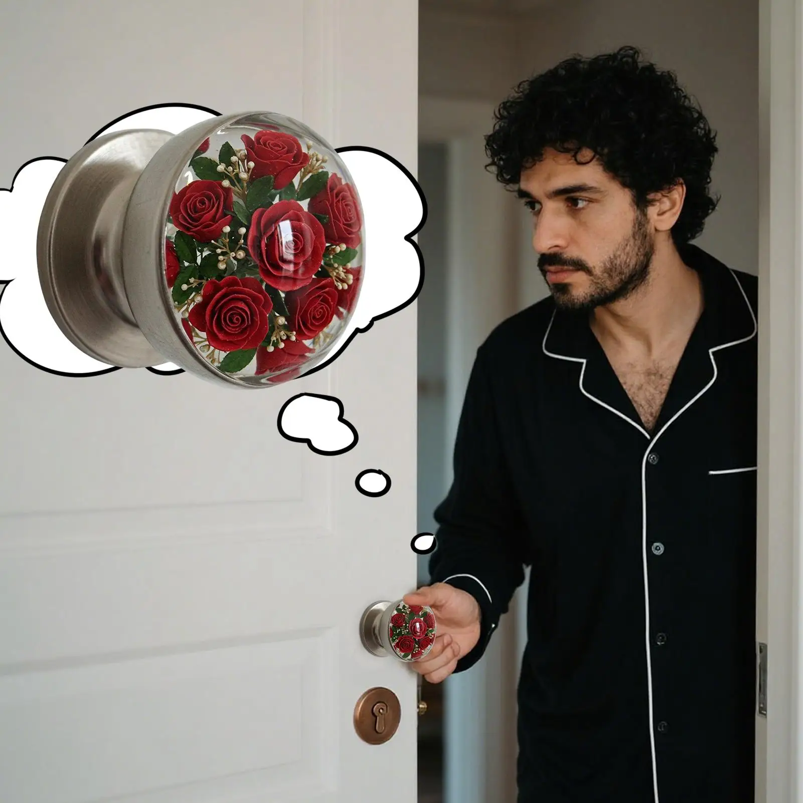 

Дверная ручка в стиле ретро, смоляные круглые дверные ручки с цветком, прозрачные цветочные декоративные фурнитуры для спальни, природы, вдохновляют ремонт дома