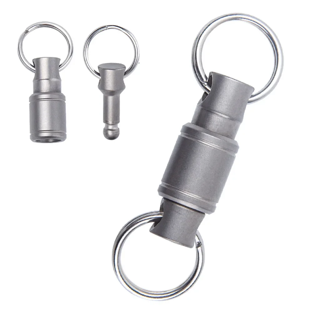 Key Ring Keychain Quick Release Titanium Alloy 360° Rotatable Anti-skid Detachable For Daily Use Wallets Ultra-light