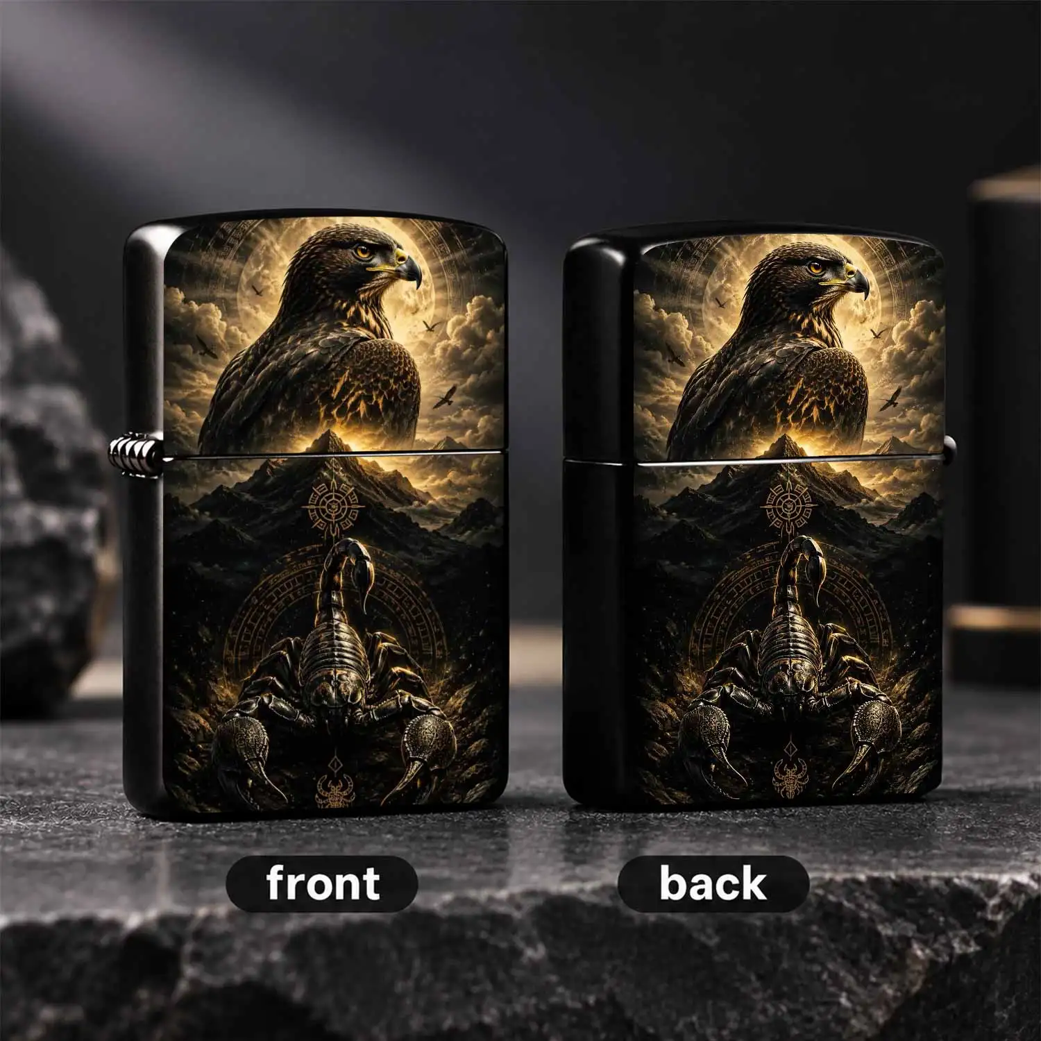 Mythic Golden Scorpion Themed Portable Lighter, Atmospheric Vintage Aesthetic Art Piece, Ideal For Daily Commute, Outdoor Camping, Casual Gatherings, Exquisite Crafted Decorative Accessory, Unique Stylish Gift Choice For All Occasions A Hum