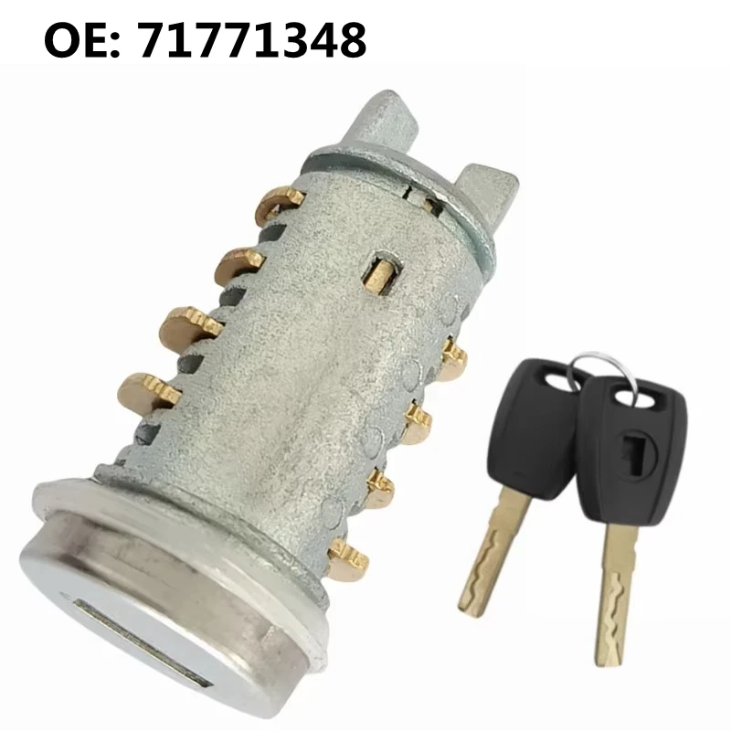 Cilindro de Fechadura da Porta Dianteira Esquerda OE: 71771348 para Fiat Punto Panda Doblo 500, Núcleo de Fechadura Automotiva com 2 Chaves