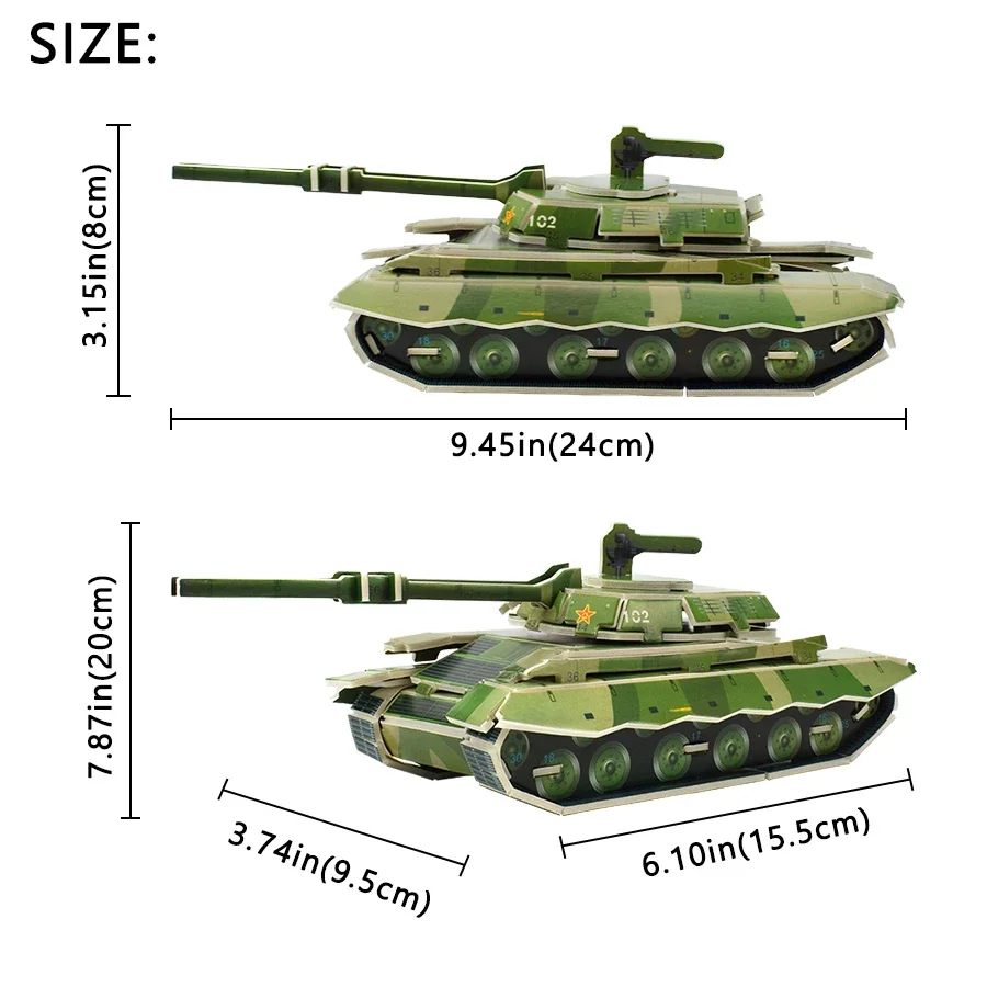 3D Puzzle Tank Model Learning Education Toys for Boys Gift Montessori Puzzles for Kids Smart Games Armored Car Assembly Toy