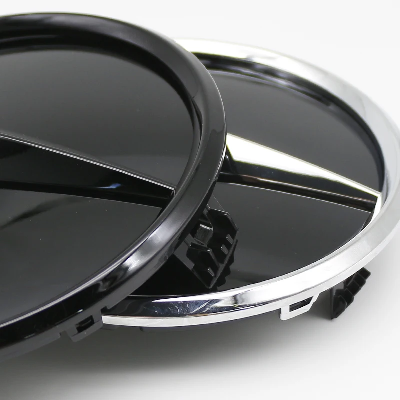 ABS Auto-Kühlergrill-Emblem 3D Stereoskopisch Spiegelglanz Schwarz/Silber für W205 Emblem W212 W213 W204 W166 W176 W177 C W204 GLK X204 GLA – Detail 3