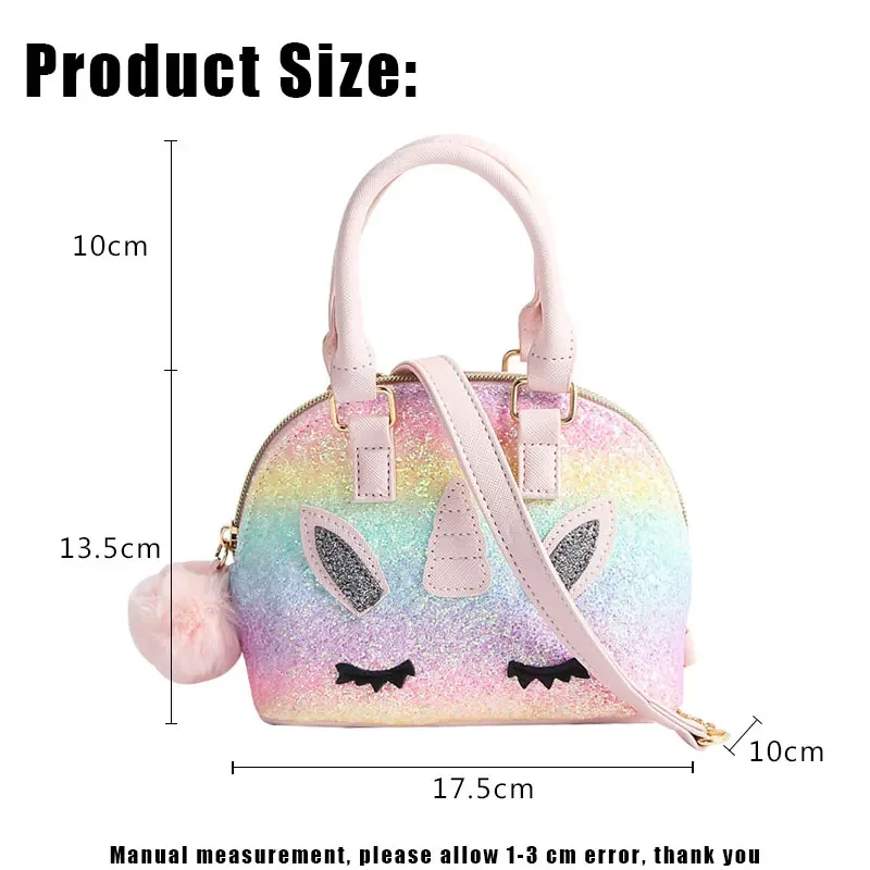 YoReAi Cartoon Bag borse firmate borse di alta qualità borsa Luxury Unicorn Rainbow paillettes borse a tracolla borse diagonali