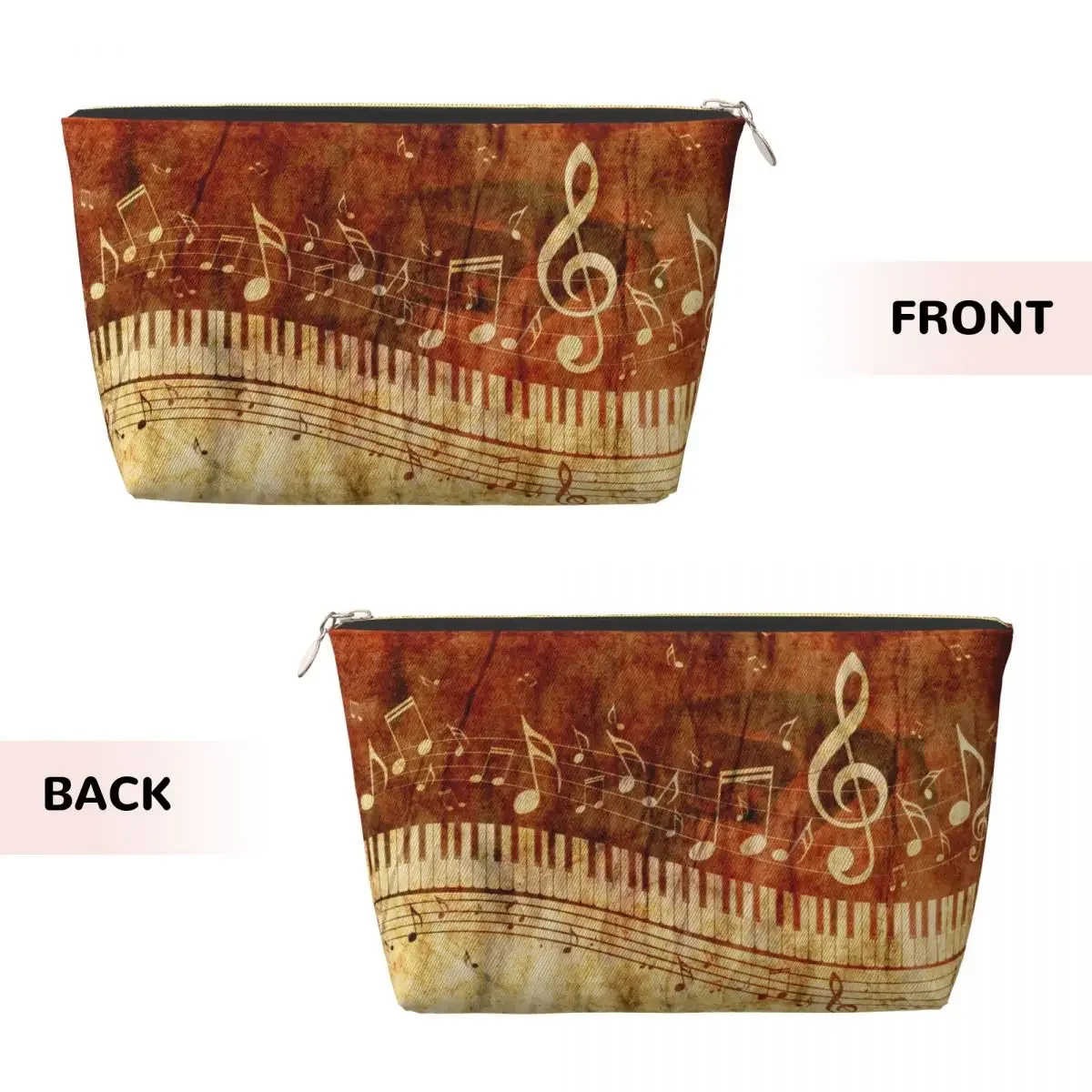 Custom Piano Keys Musical Notes Makeup Bag Women Travel Cosmetic Organizer Kawaii Storage Toiletry Bags