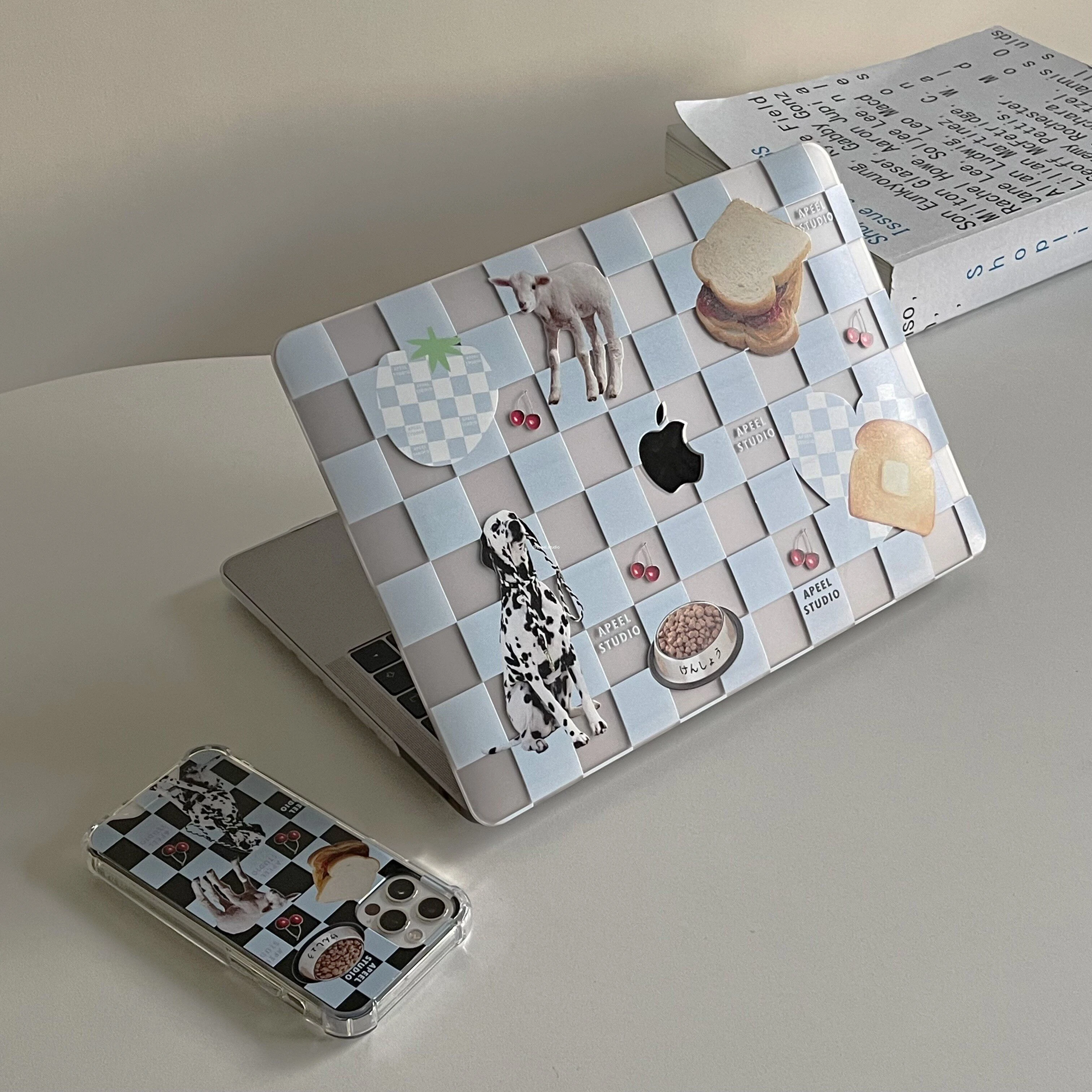 Animal Grid Crystal Laptop Cover For Macbook Air 13 15in NEO M5 M4 A3240 A3113 A3241 A2941 A2337 Pro 14 16 M3 M2 M1 A2338 Case