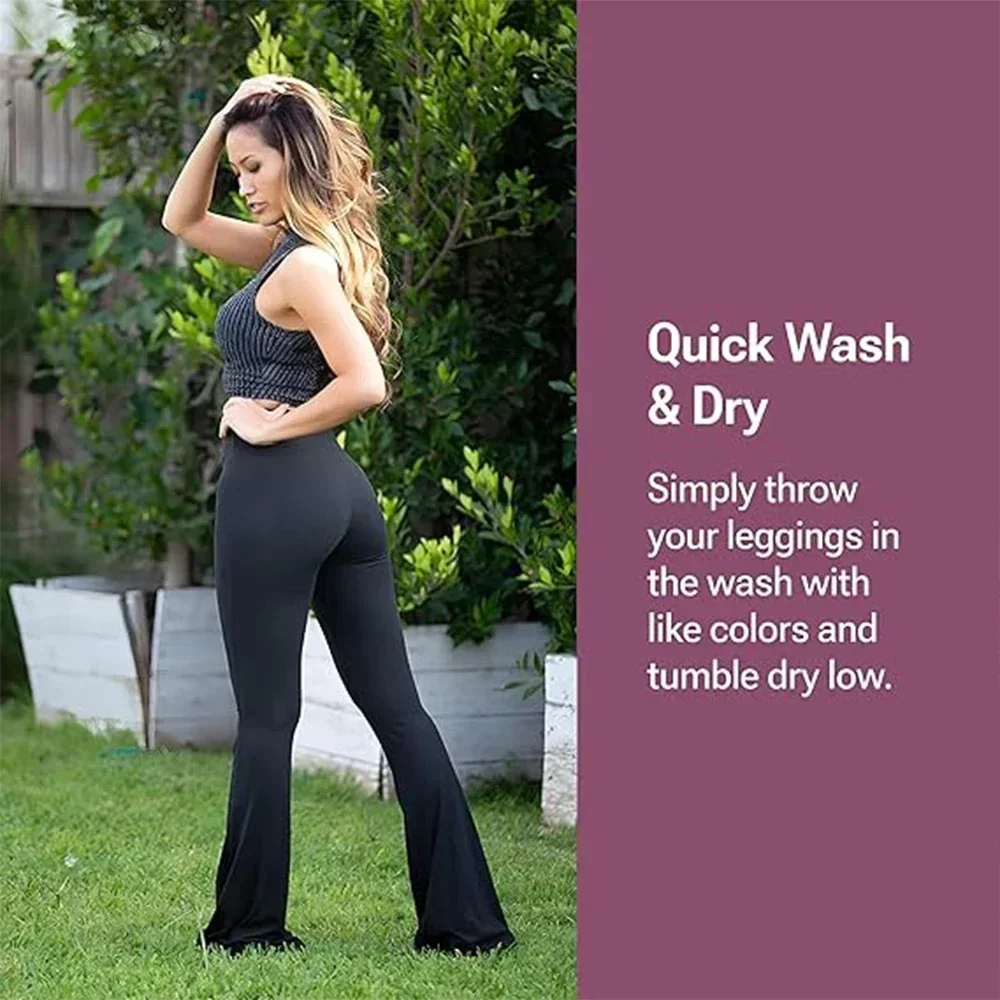 กางเกงเลกกิ้งทรงบานกระชับหน้าท้องและยกกระชับสะโพกสำหรับผู้หญิงรูปร่างสูง กางเกงออกกำลังกายเอวสูงกระชับสัดส่วน