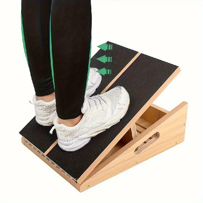 1pc, Ergonomic Wooden Slant Board - Relieves Hip Bursitis & Achilles Pain with Textured Anti-Slip Surface, Compact Foldable Desi