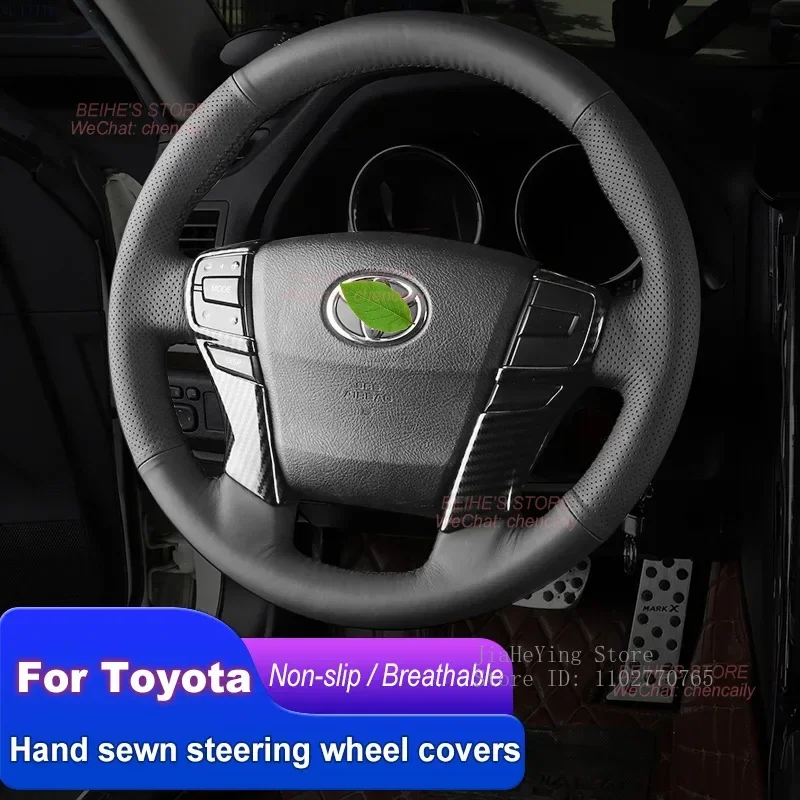 

Hand-stitched Non-slip Durable Nappa Leather Car Steering Wheel Cover for Toyota REIZ 2010 2012 2013 Interior Accessories