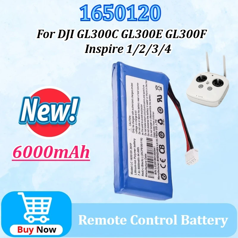 

New 1650120 7.4V 6000mAh Battery for DJI GL300C GL300E GL300F Inspire 1/2/3/4 Controller Phantom 4 Pro Remote Control Battery