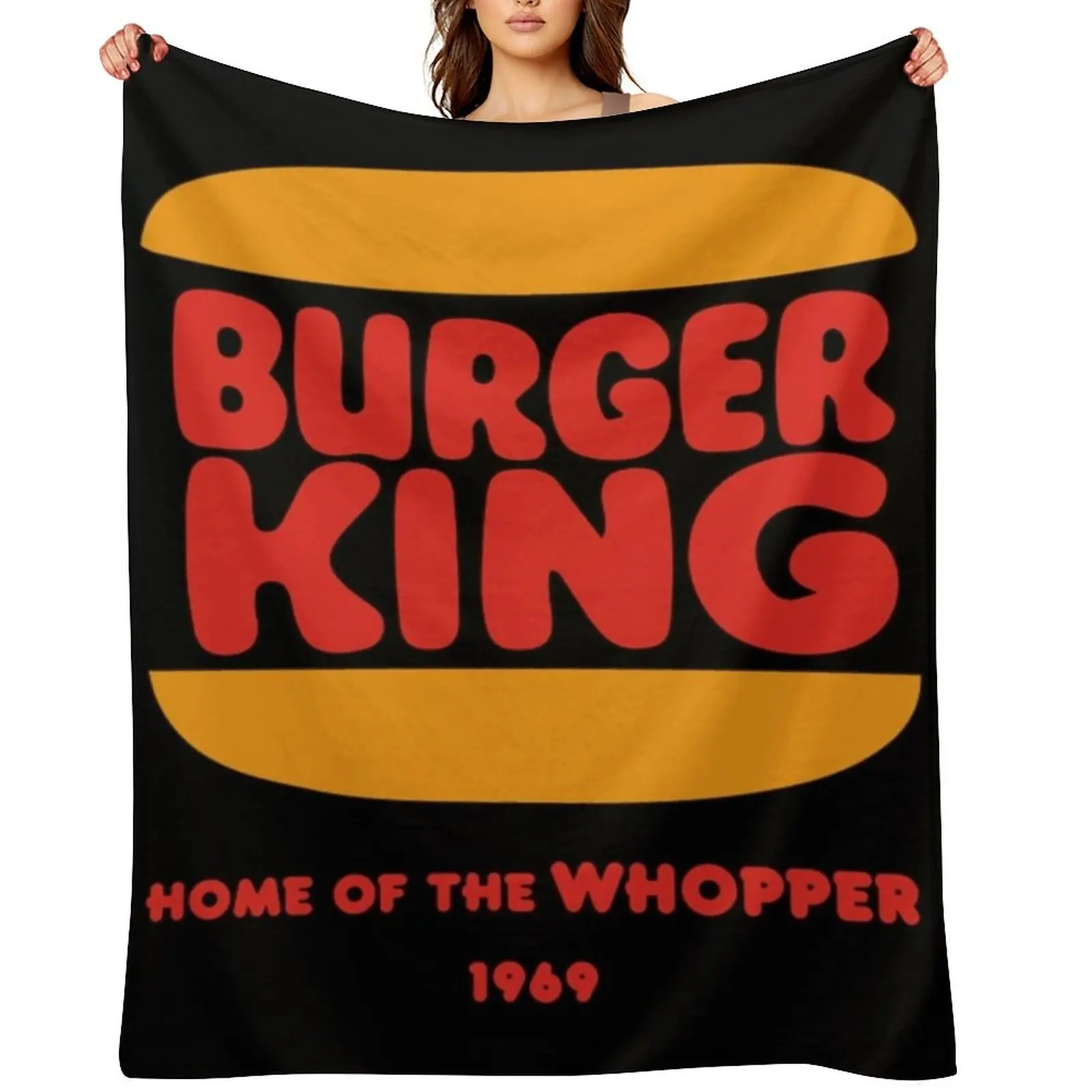 

Vintage 70s, 80s, 90s, Burger King Home Of The Whopper 1969 Logo Throw Blanket Blankets For Sofas Baby Luxury Hairy Blankets