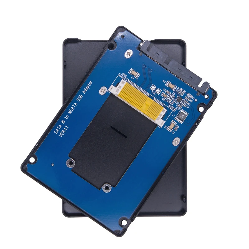 新しいmsata to Sata 3.0 ssdアルミニウムハウジング,外付けケース,msata to 2.5 "sata3.0 6gbps ssdアダプターM-SATA ssd