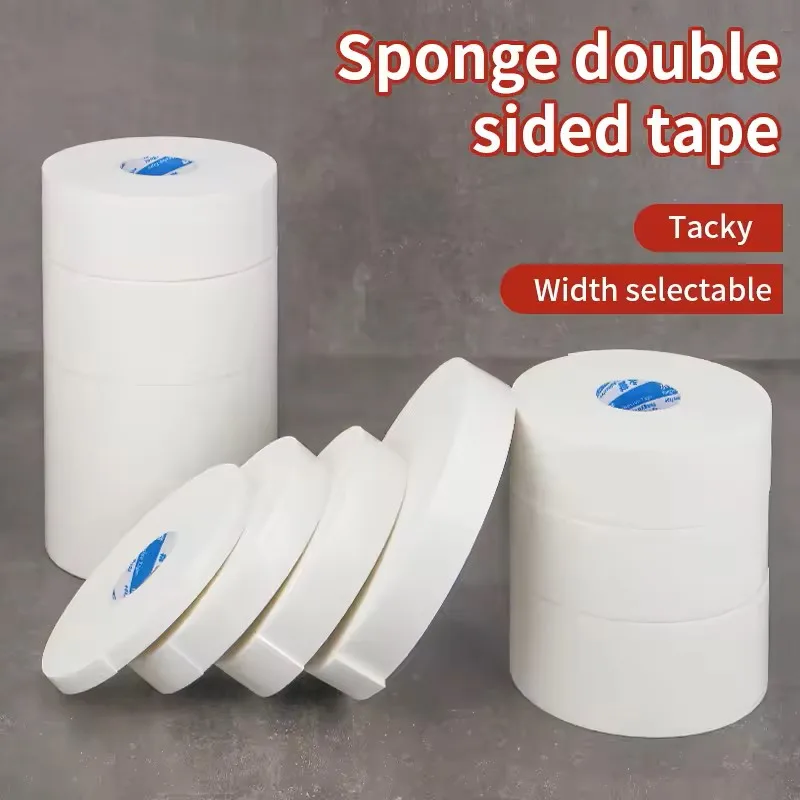 Double-sided sponge tape, white foam adhesive tapes, mounting fixing pad, DIY craft supplies for home and office, strong double-
