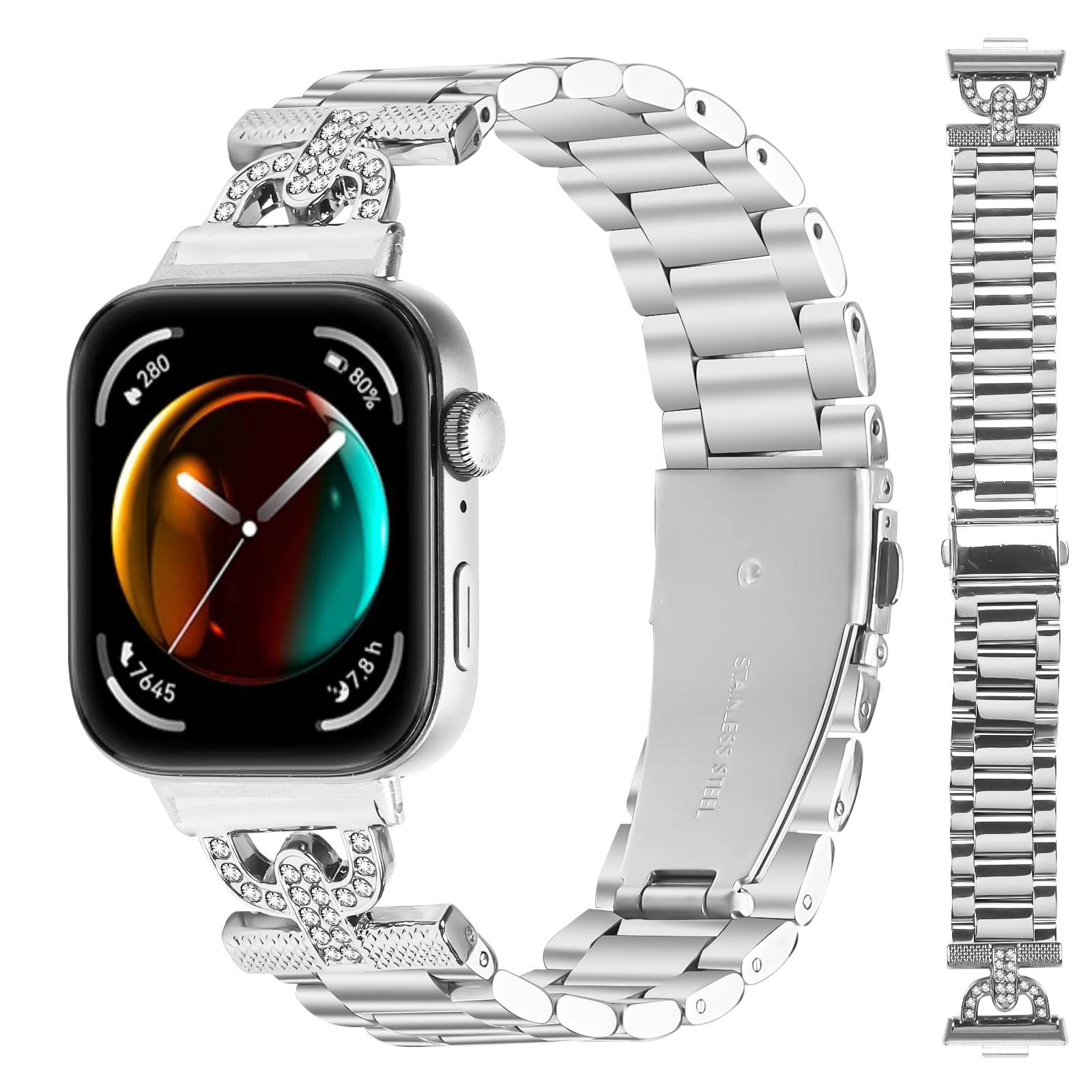 Pulseira de aço inoxidável para huawei watch fit 4/4 pro, acessórios de smartwatch, pulseira de substituição para huawei watch fit 3, pulseira de metal