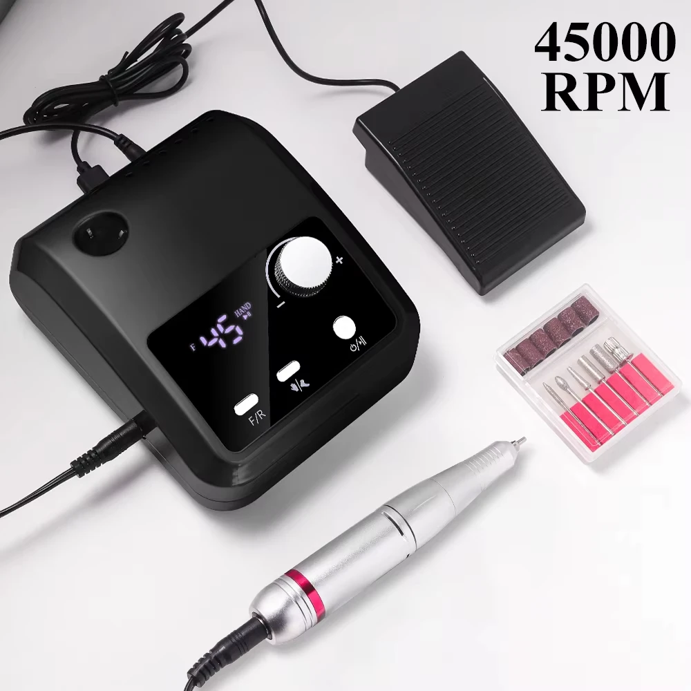 45000RPM Nail Drill Machine Cutters Professional Electric Nails Sander File for Gel Nails Polishing Remove Home Manicure Salon