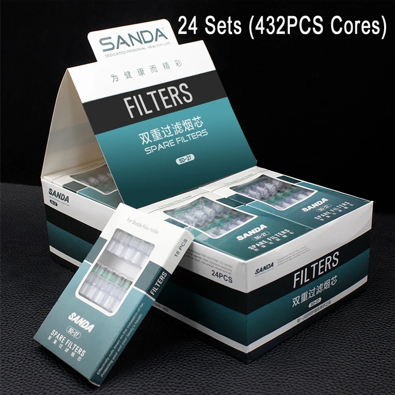 SANDA SD-27 216PCS 432PCS Healthy Tar Filtration Disposable Microfilter Smoking filter Core Reduce Tar Smoke Mouthpiece Core