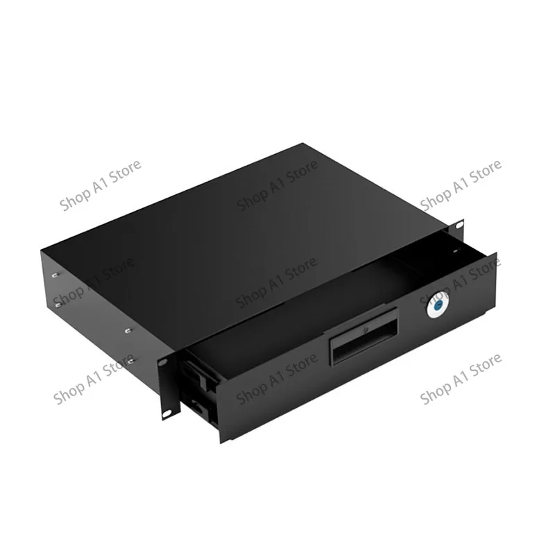1U 2U 3U Rack Mount Drawer, 19 Inch Standard Flight Case Cabinet Drawer, Rear Hole Wiring Microphone Storage Drawer