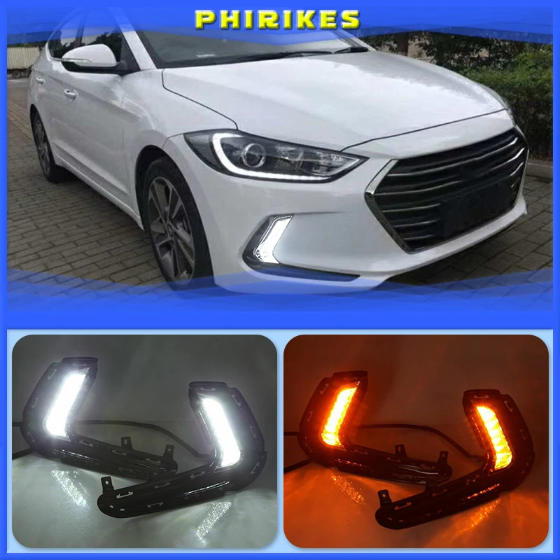 

1 Pair LED car DRL Daytime Running Light Daylight Waterproof Signal lamp for Hyundai Elantra 2016 2017 2018