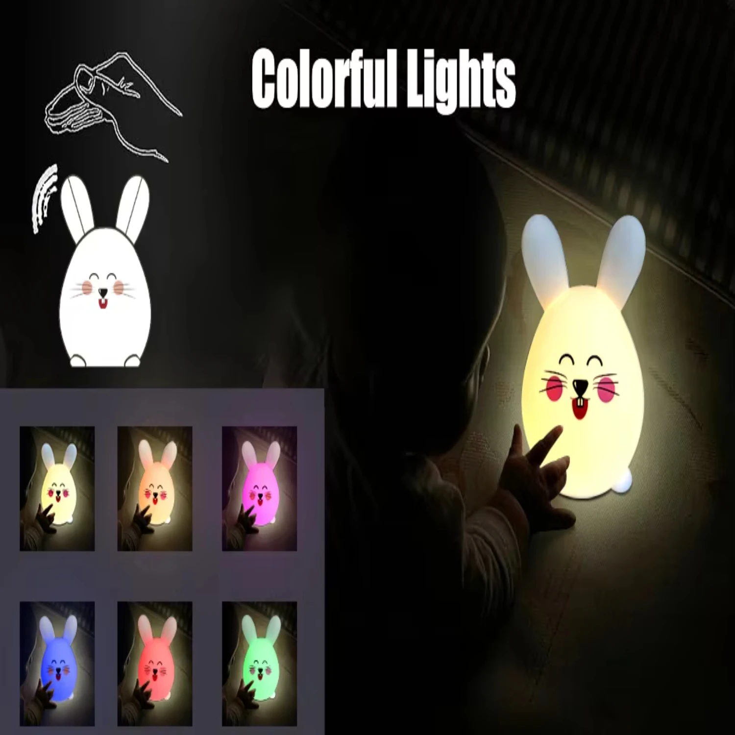 2pcs Cute Mouse Shaped LED Night Light with Silicone Material safe For Children Bedside Lamp for Baby Sleeping Nightlight