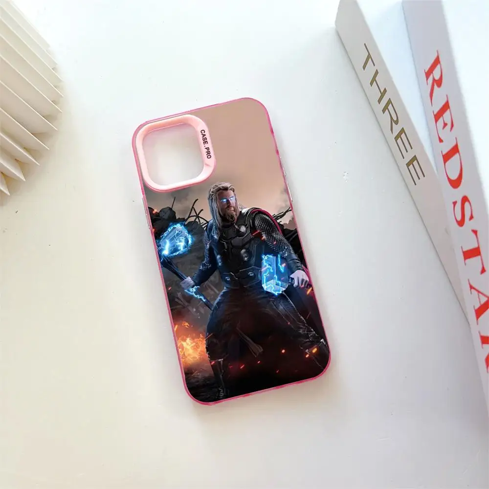 Marvel Thor MINISO Mouse Pad Pink Popular In Korea Wholesale Case For IPhone 16 15 14 13 12 Pro XR Shockproof Color Cover