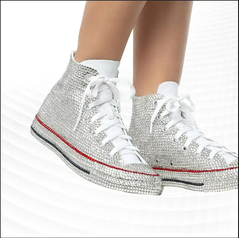 Custom rhinestone all-pack all-match comprehensive sports leisure training walking shoes large size 35-46