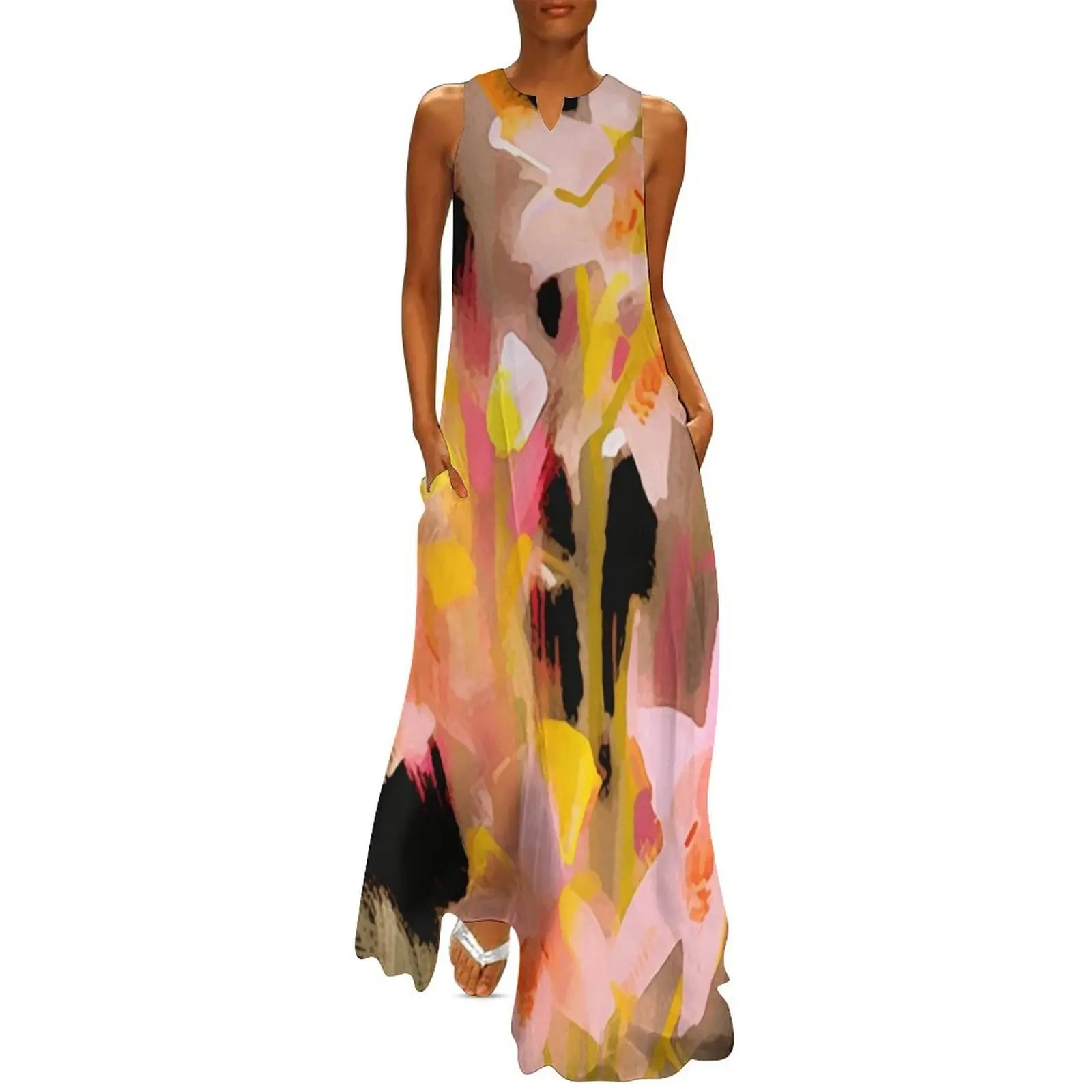 

Colorful abstract background pettern Color decorative element Geometric pop art Long Dress dress party night clothes for women