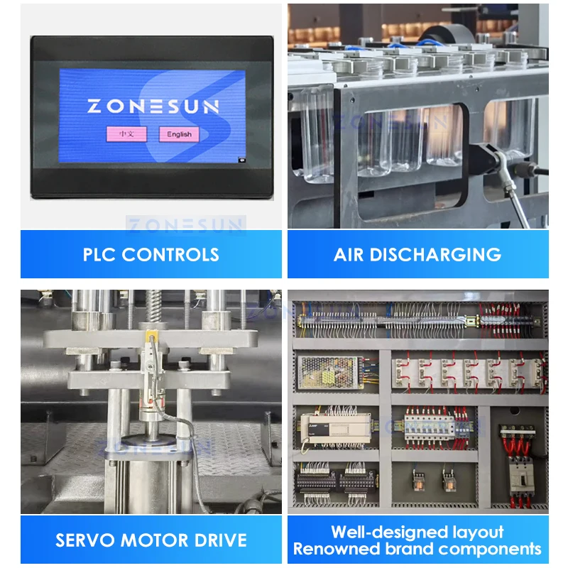 ZONESUN Automatic Stretch Blow Molding Machine PET Bottles Water Juice Plastic Containers Production Equipment  ZS-SBM32A
