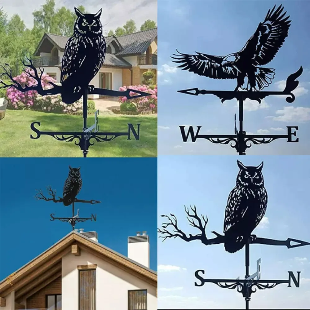 

Black Weather Vane New Roof Garden Decorations Cat Wind Indicator Metal Outdoor Crafts Weathercock