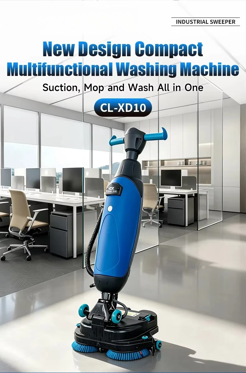 Electric 360C Flexible Steering Dust Cleaning Floor Scrubber Machine Battery Walk Behind Vacuum