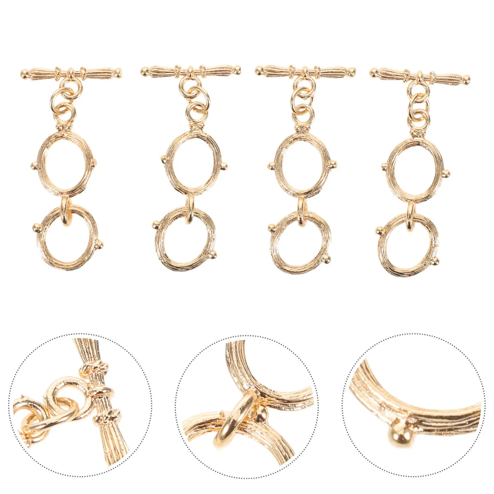 

Набор из 4 регулируемых удлинителей для цепочек, застежки-тогглы с Т-образной планкой, прочные металлические, для изготовления ювелирных изделий своими руками, совместимые с