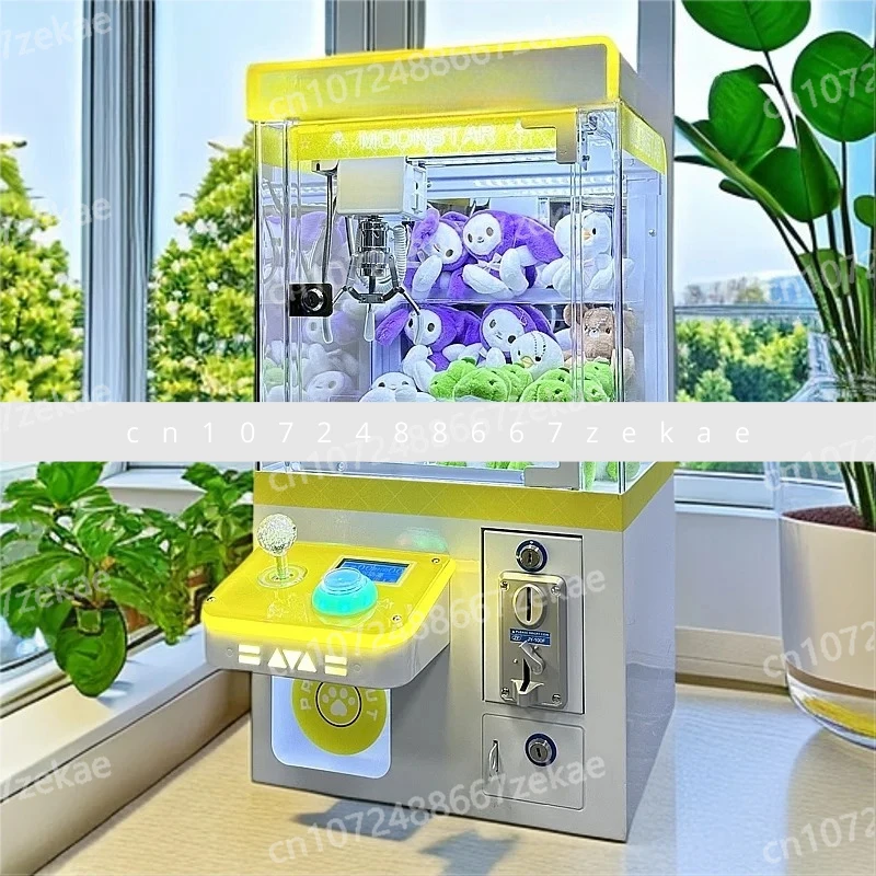 

Small Household Fully Transparent Clip on Doll Boutique Commercial Single Coin Mini Claw Machine