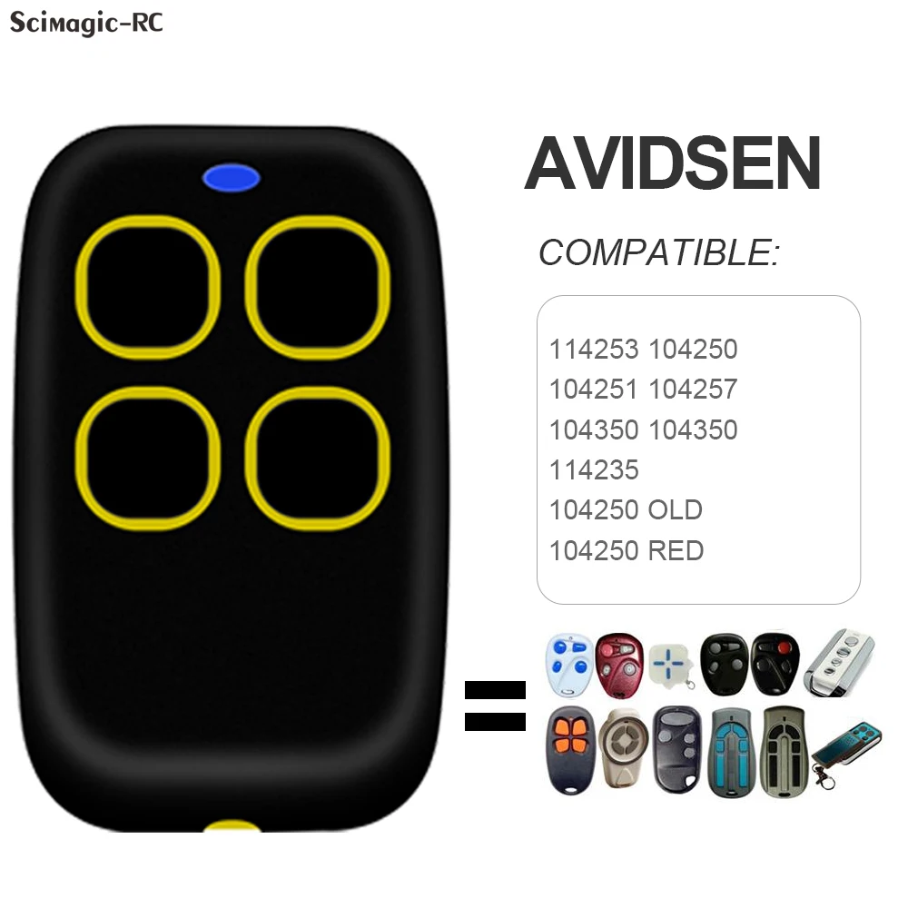 

For AVIDSEN 104250 104700 114253 104251 104257 654300 654250 654100 614701 Garage Door Remote Control Transmitter 433.92MHz